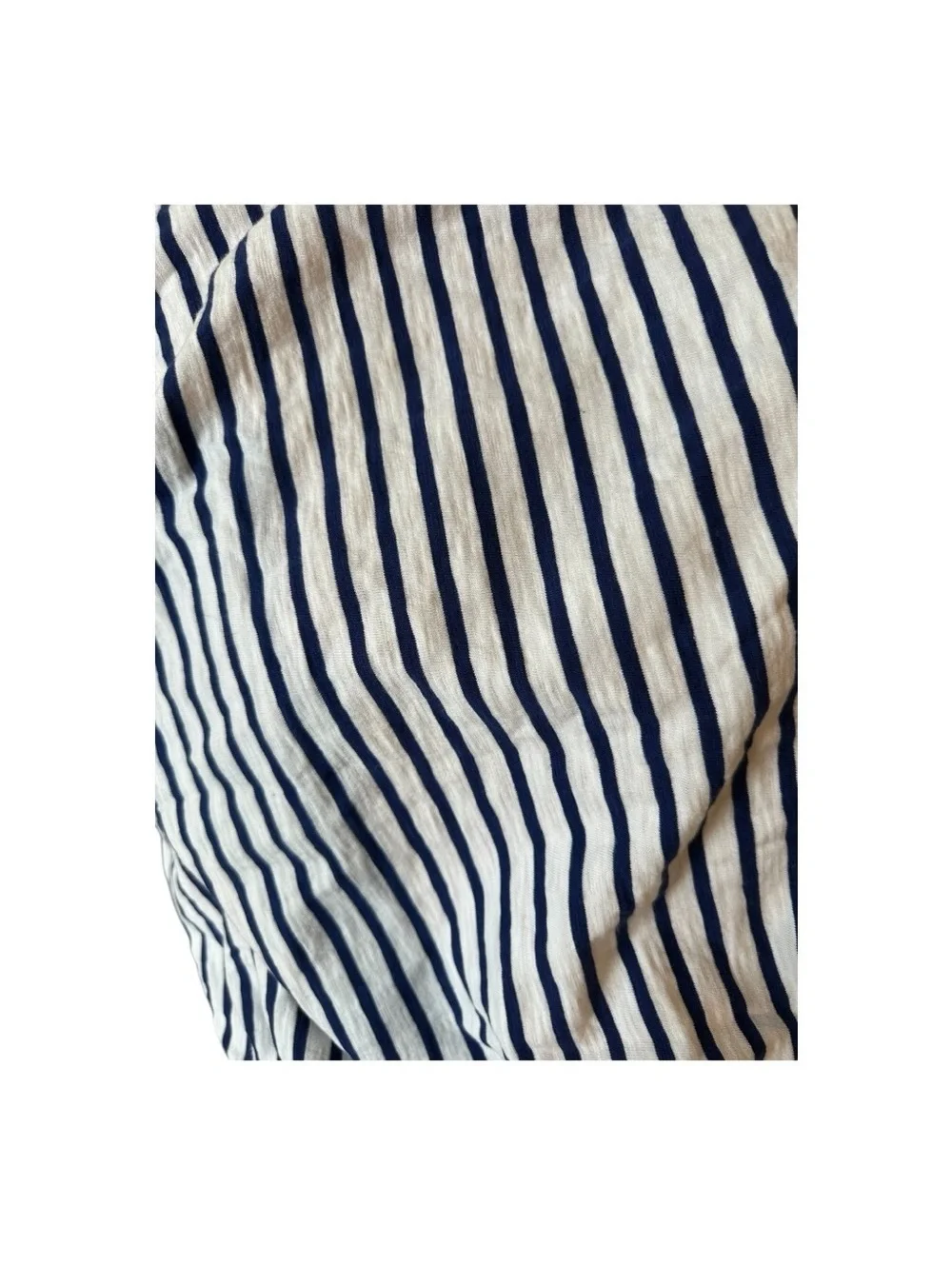 Universal Thread Navy and White Striped Swim Cover-Up Tee White Blue Coverups Si